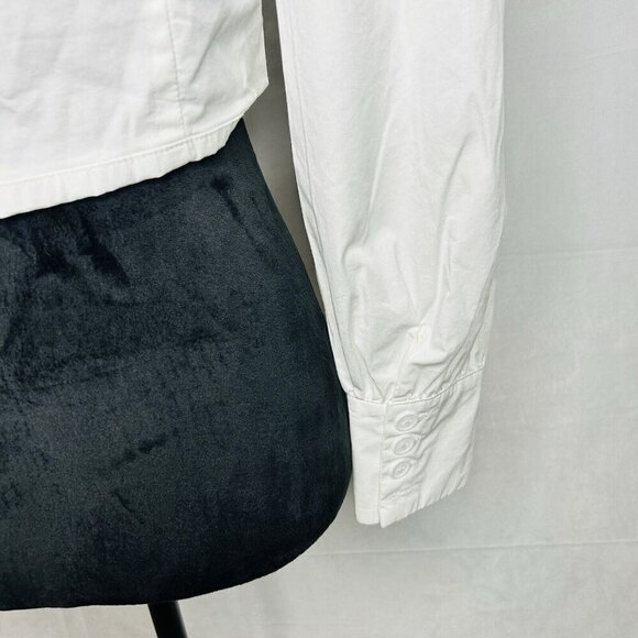 Mable White Front Clasp Long Sleeve Crop Top Sz M Stretch Corset - Picture 11 of 11